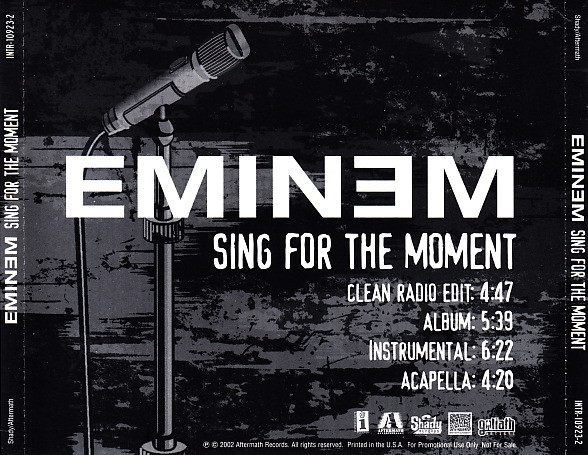 eminem sing for the moment lyrics